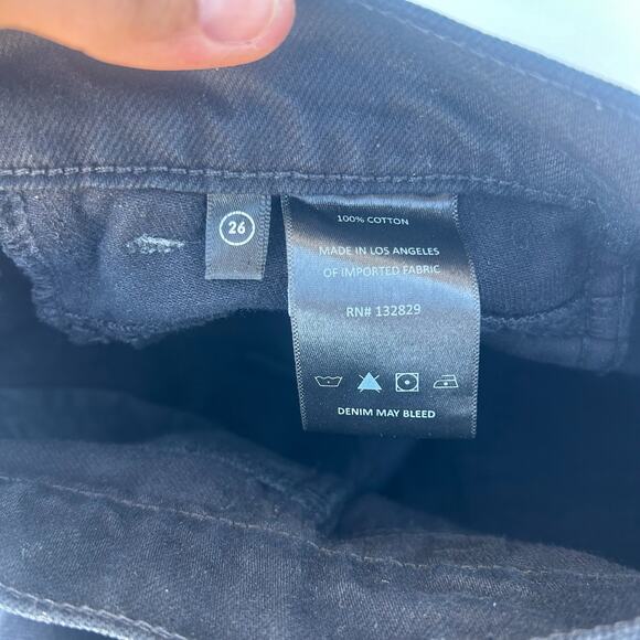 GRLFRND Morgan High Rise Pleated Wide Leg Trousers Jeans Low Black Soho 26 - Picture 14 of 15